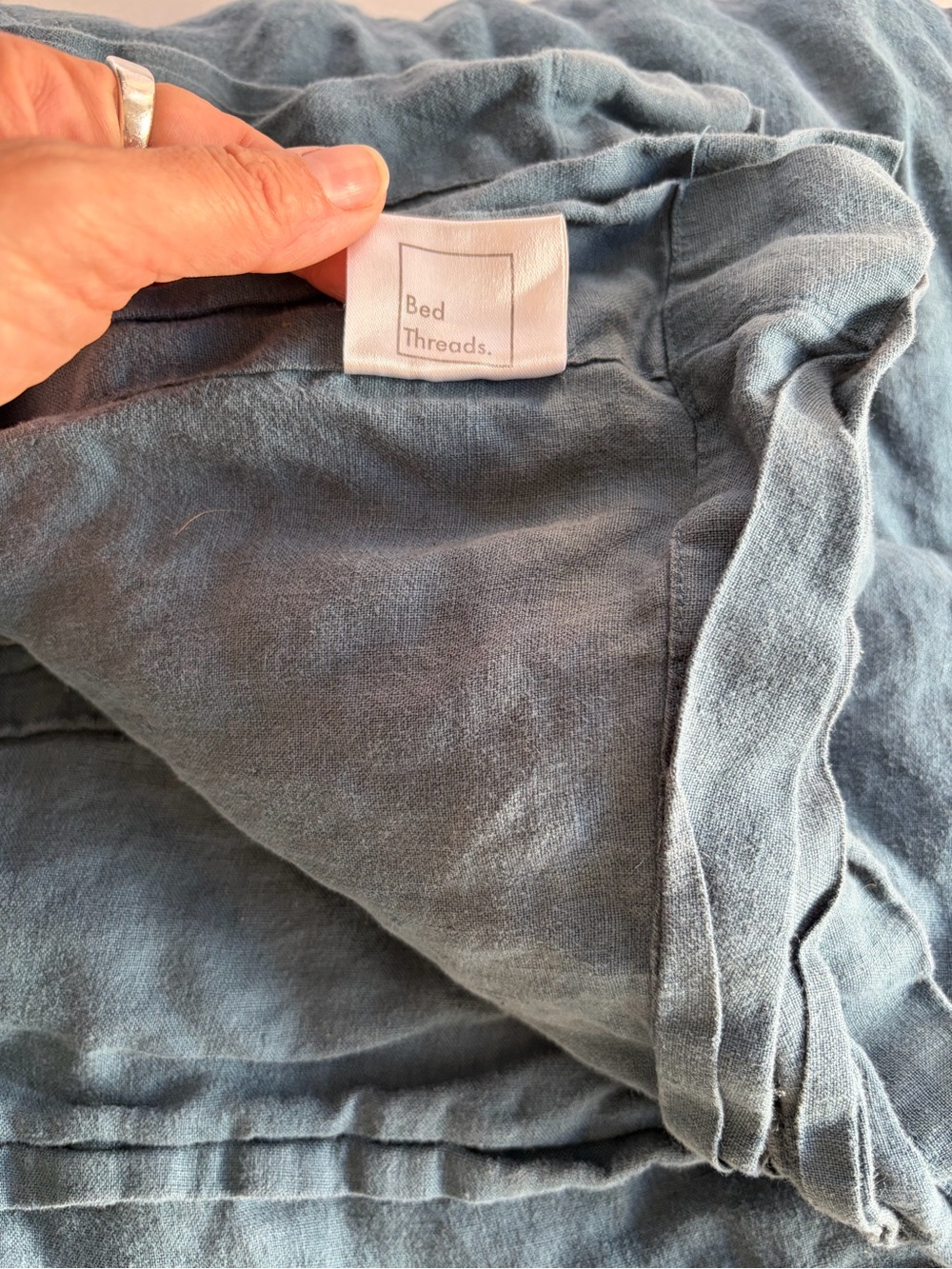 Bed Threads full/Queen linen Flat Sheet in Petrol
